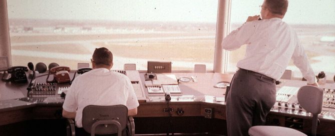 Image of air traffic controllers inside the tower