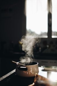 Image of a pot steaming on a stove